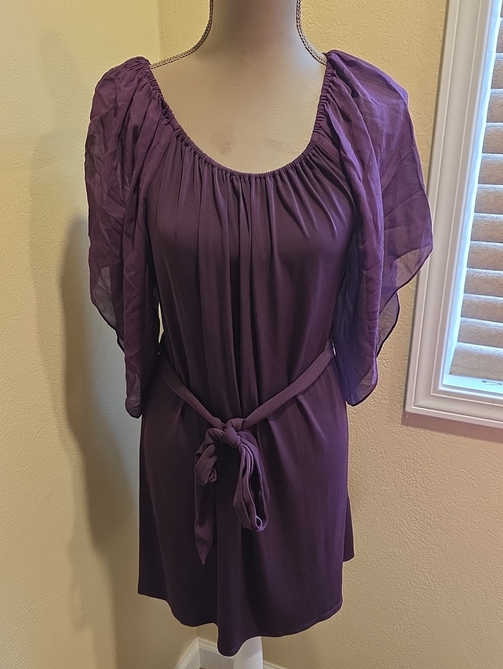 Alice + Olivia Plum Scoop Neck Belted Tunic